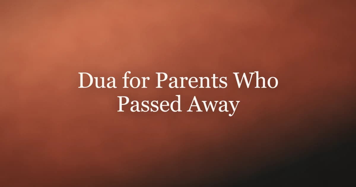 Dua for Parents Who Passed Away