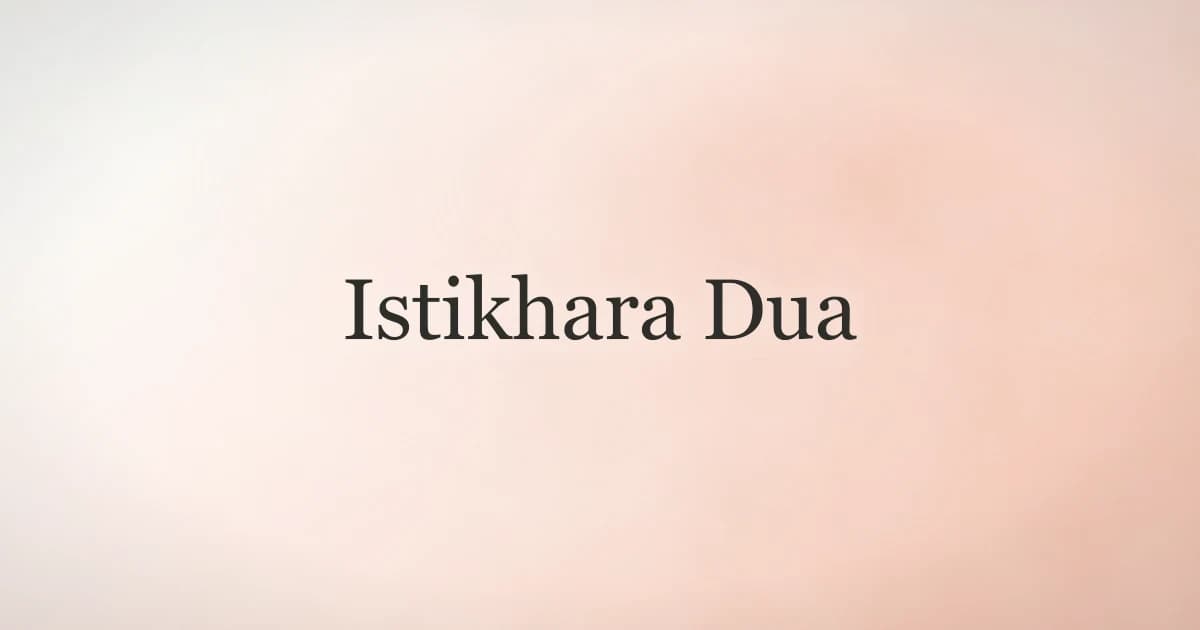 Istikhara Dua: Full English Transliteration Guide