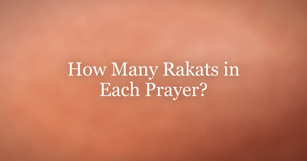 How Many Rakats in Each Prayer?