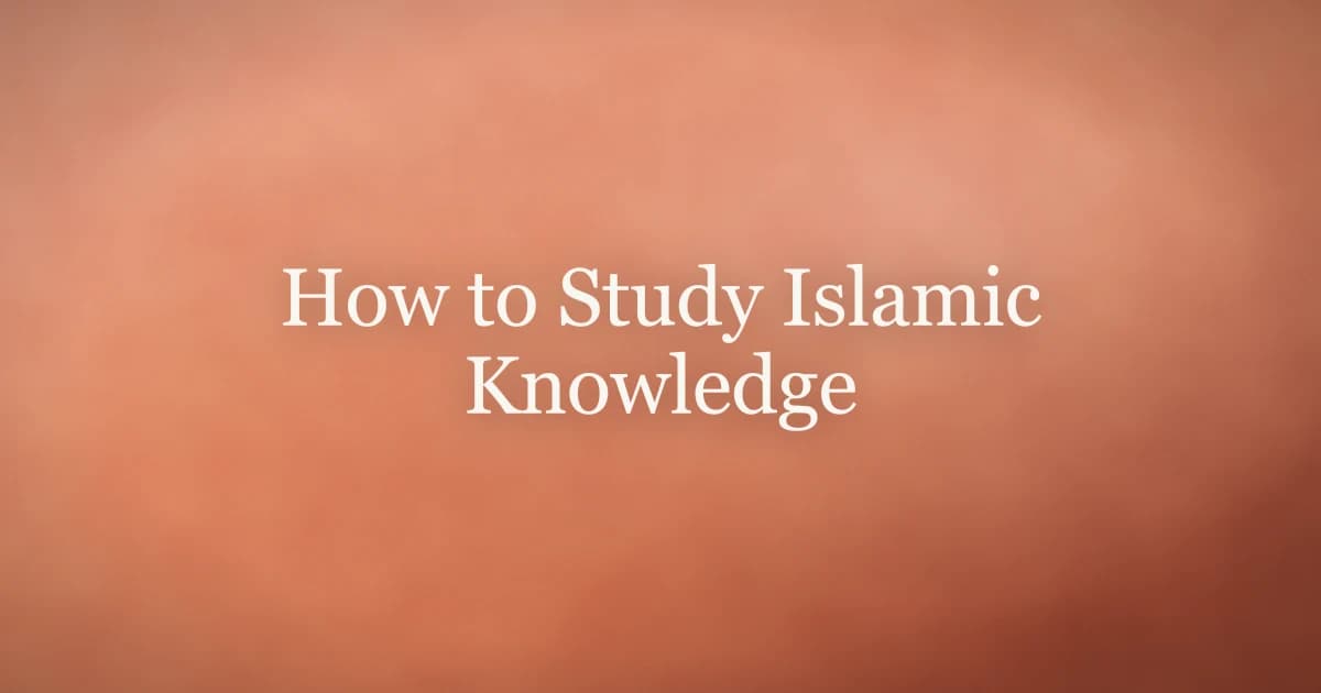 How to Study Islamic Knowledge: A Practical Guide