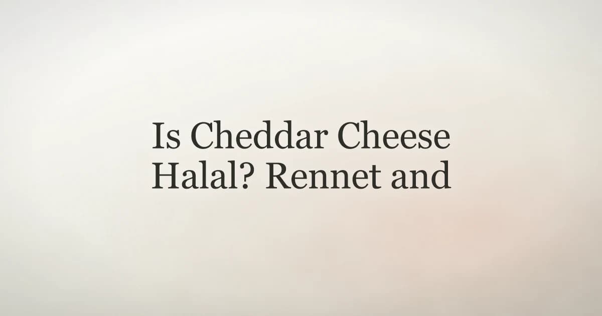 Is Cheddar Cheese Halal? Rennet and Dairy Explained