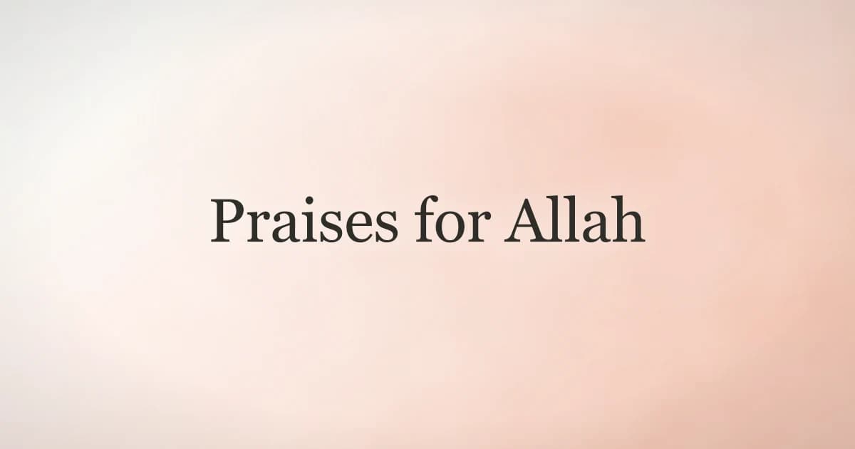 Praises for Allah: Islamic Phrases and Their Meaning
