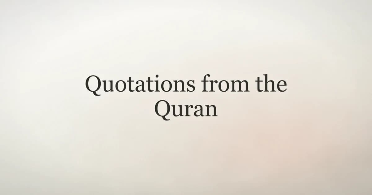 Quotations from the Quran: Powerful Verses for Daily Life