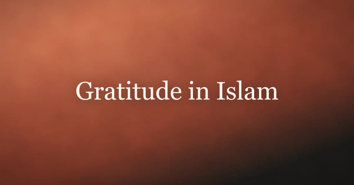 Gratitude in Islam: The Meaning of Shukr