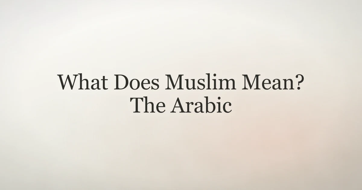 What Does Muslim Mean? The Arabic Root Explained