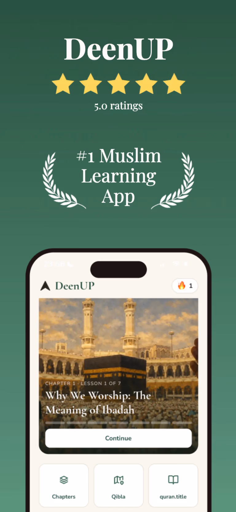 Die DeenUp-App zeigt einen Feed mit kurzen, von Gelehrten geprüften islamischen Lektionen